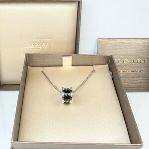 BVLGARI Save the Children B.zero1 Necklace Silver 925 Black Ceramic Italy GS764
